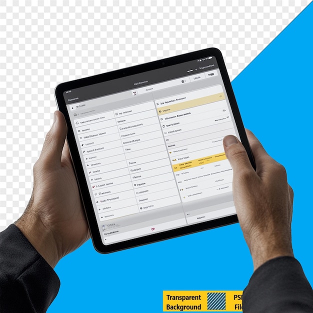 PSD person using a tablet application