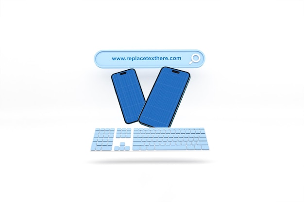 PSD phone website mockup