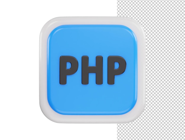 PSD php programing icon 3d rendering vector illustration