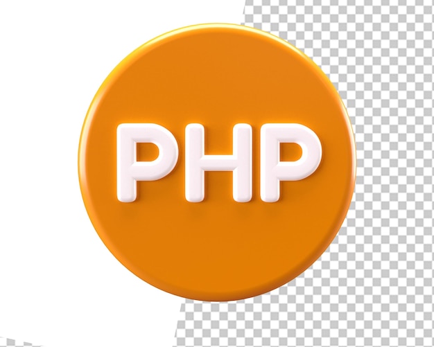PSD php programing language icon 3d rendering