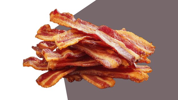 PSD pile of crispy cooked bacon strips