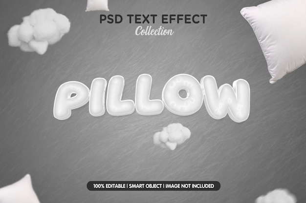 PSD pillow psd text effect template