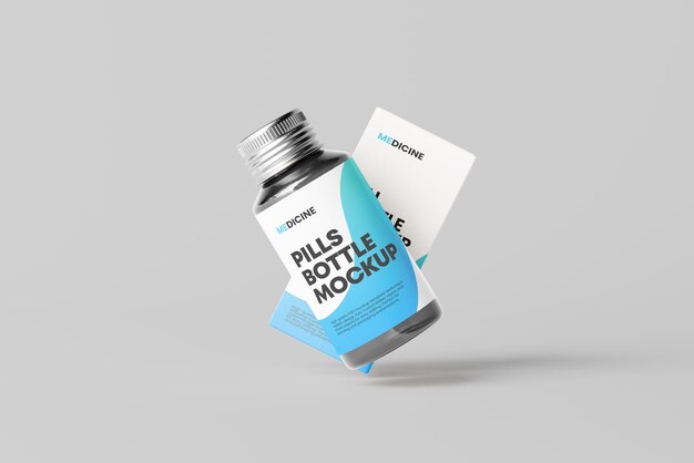 PSD pills bottle mockup presentation