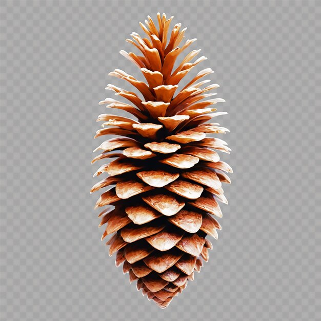 PSD a pine cone is on a transparent background with a grid of squares