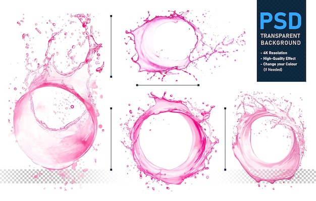 PSD pink liquid splats