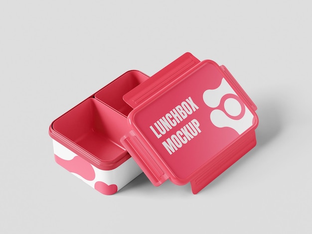 PSD pink lunchbox mockup