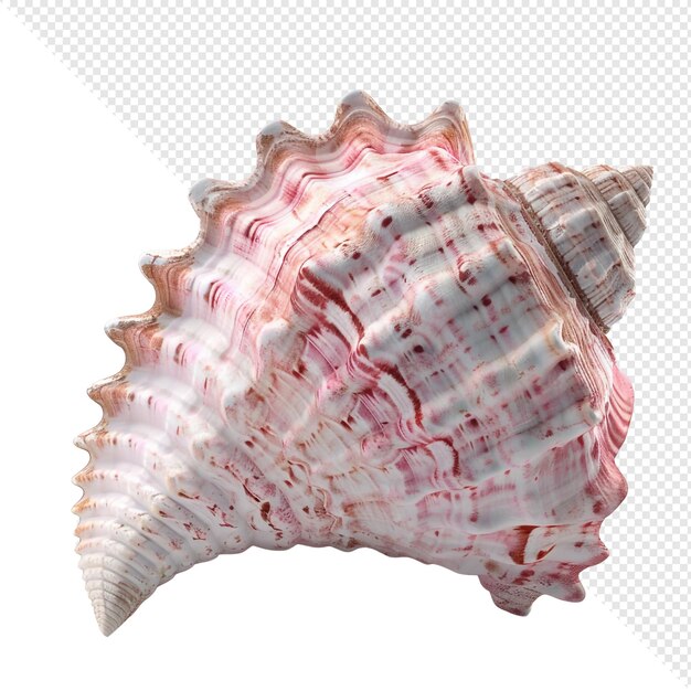 PSD pink seashell on white background