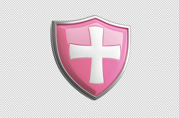 PSD pink shield first aid cross 3d model