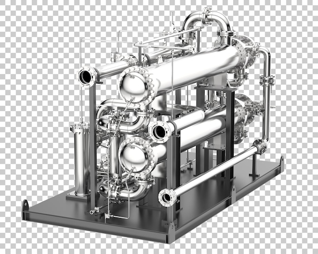 PSD pipe assembly isolated on transparent background 3d rendering illustration