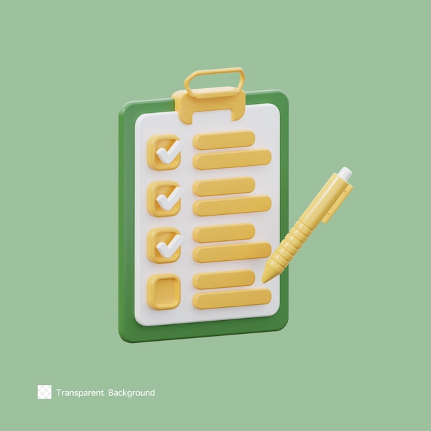 PSD plan study icon 3d rendering illustration