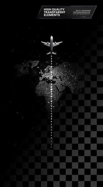 PSD a plane is flying over the world