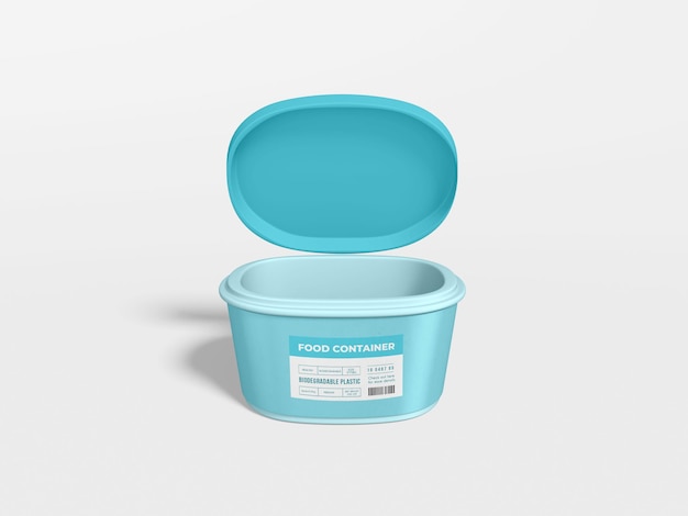 PSD plastic food container box packaging mockup