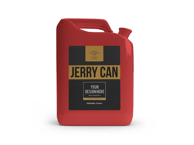 PSD plastic jerry can mockup template isolated