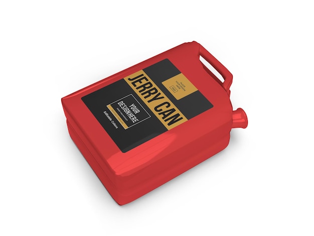 PSD plastic jerry can mockup template isolated