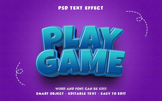PSD play game psd text effect with smart object