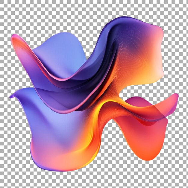 PSD png abstract shape gradient elements against transparent background