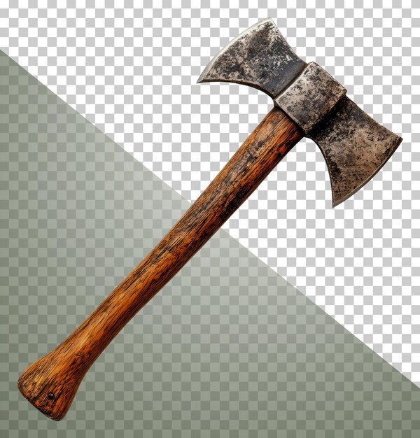 PSD png antique doubleheaded axe on display
