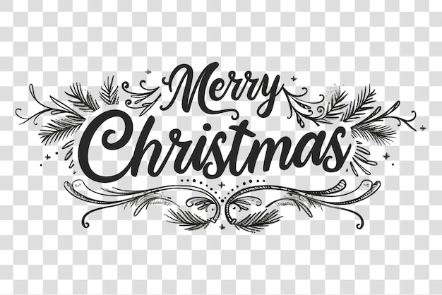 PSD png elegant merry christmas illustration