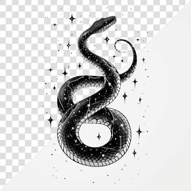 PSD png snake celestial drawing line creativity