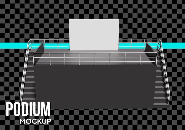 PSD podium mockup for presentations and events