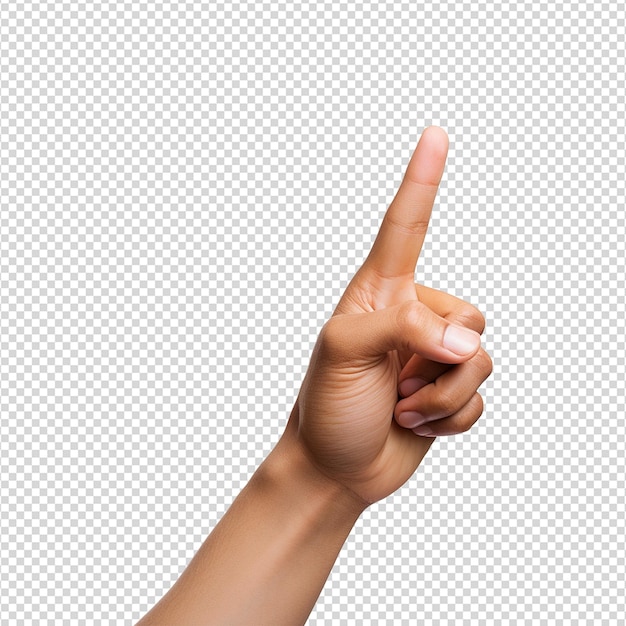 PSD pointing hand isolated on transparent background