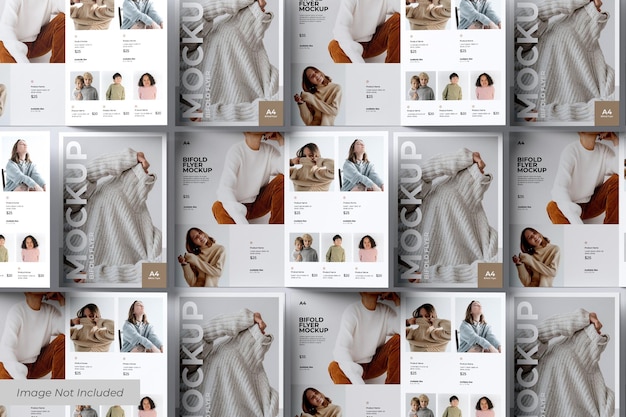 PSD portrait bifold flyer mockup