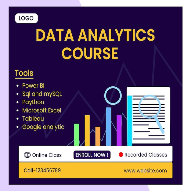 PSD a poster for data data is displayed on a blue background