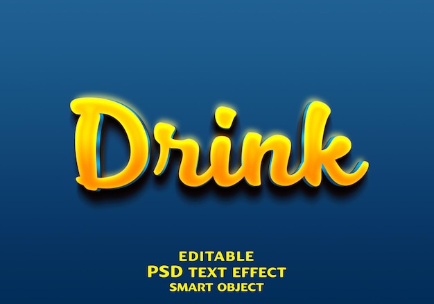 PSD a poster for a drink and a text effect