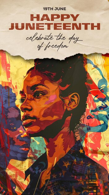 PSD a poster for juneteenth freedom day