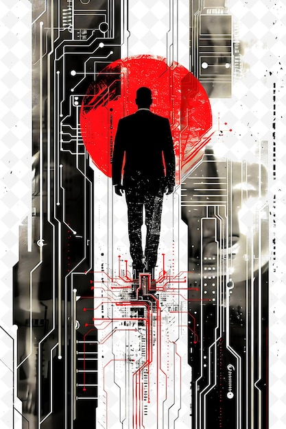 PSD a poster for a man with a red circle on the bottom