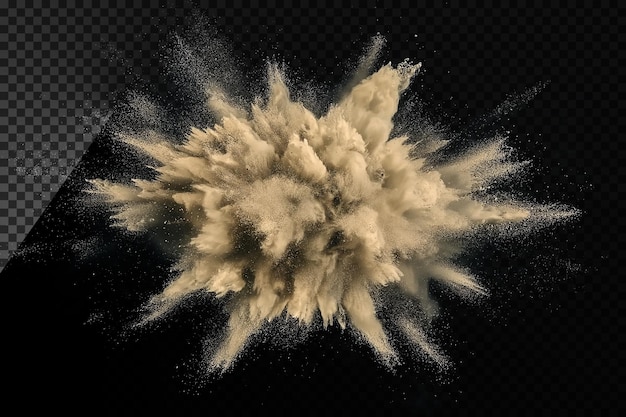 PSD powder explosion on transparent background