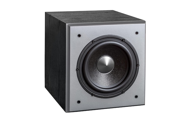 PSD powerful modern subwoofer on a white background