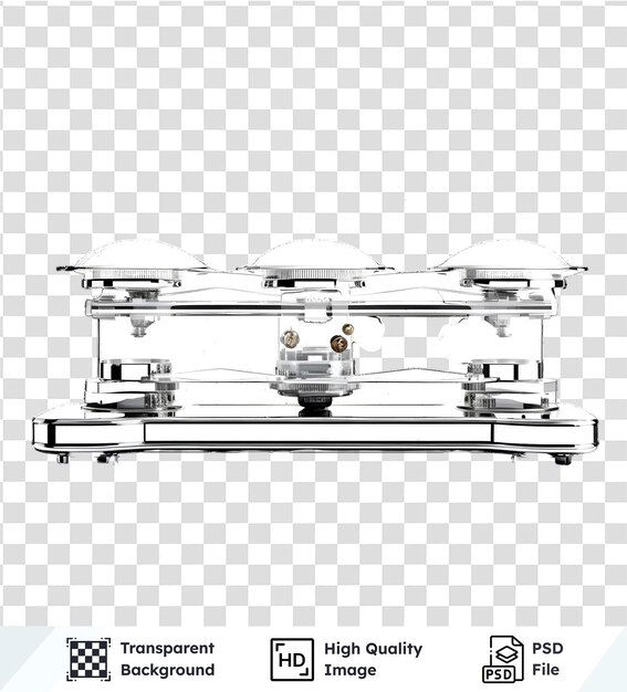 PSD precise triple scale device weighs objects accurately on a transparent background mechanical engine
