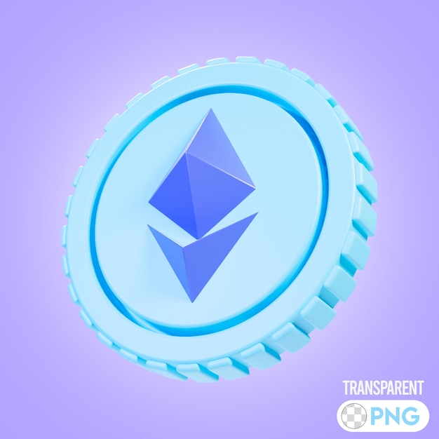 PSD premium 3d render etherium coin buisness icon