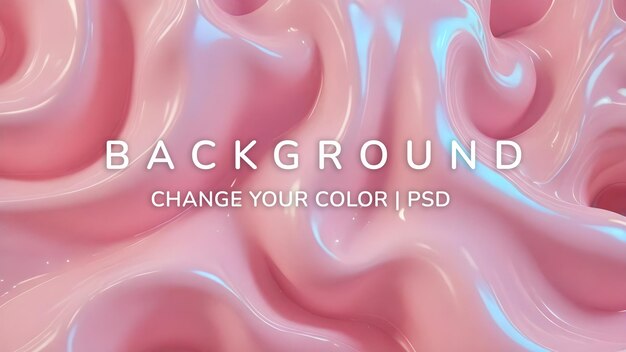 PSD premium abstract glossy pink 3d waves background