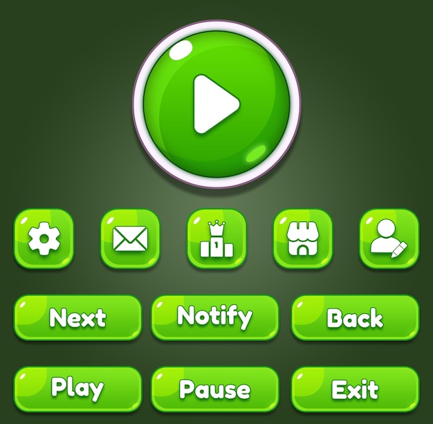 PSD premium casual game user interface game ui button causal game ui popup window ui