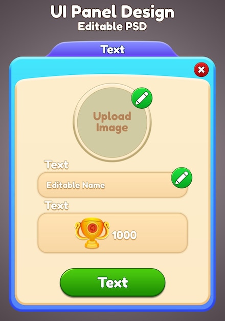 PSD premium casual game user interface game ui button causal game ui popup window ui