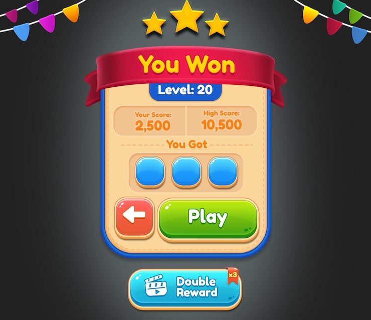 Premium Casual Game User Interface Game UI Button Causal Game UI popup Window UI