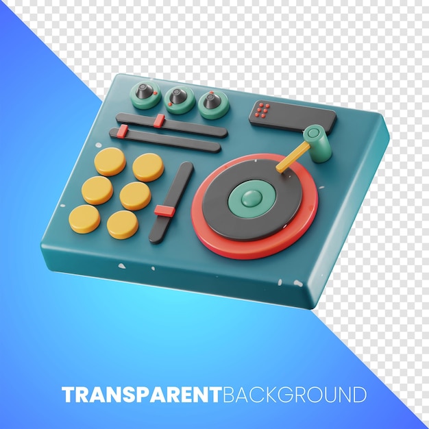 PSD premium dj performance cabine setup media icon 3d rendering on isolated background