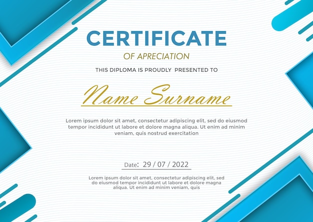 print-ready certificate template with text editable psd file