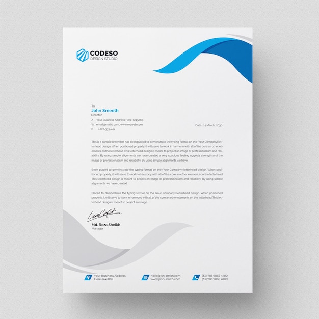 PSD professional business letterhead