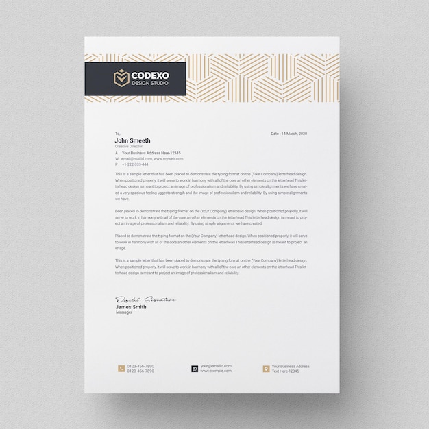 PSD professional letterhead design template