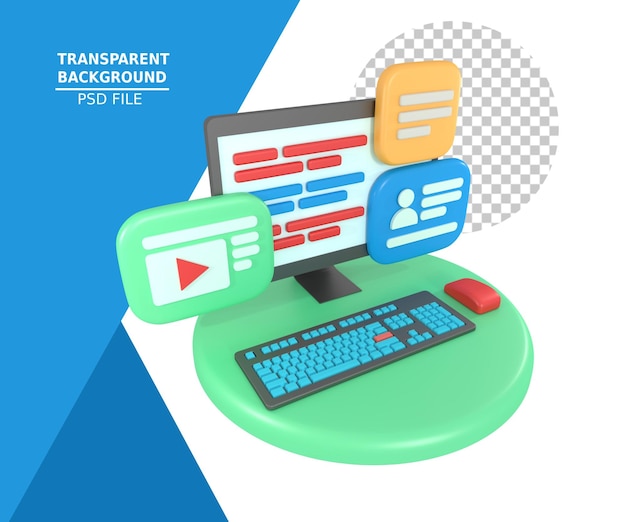 PSD profile and video display computer coding ui design
