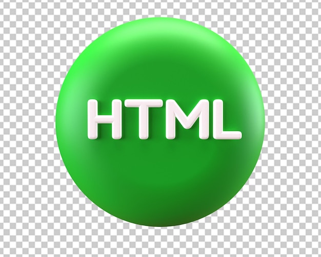 PSD programming language html icon 3d render