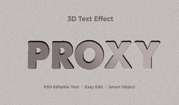PSD proxy 3d text style effect mockup template premium