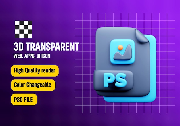 PSD ps file 3d icon design and development 3d icon