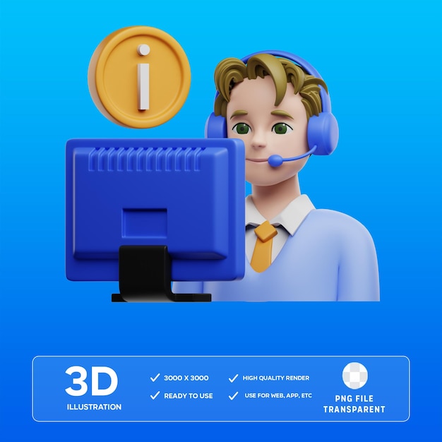 PSD psd 21 help desk 3d illustrator