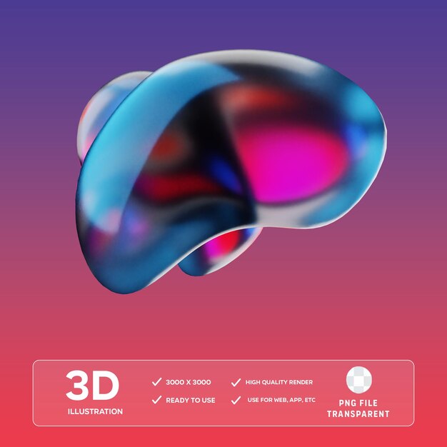 PSD psd 3d abstract liquid 3d illustration