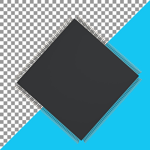 PSD psd 3d chipset rendering realistic front view microchip processor 3d microchip rendering