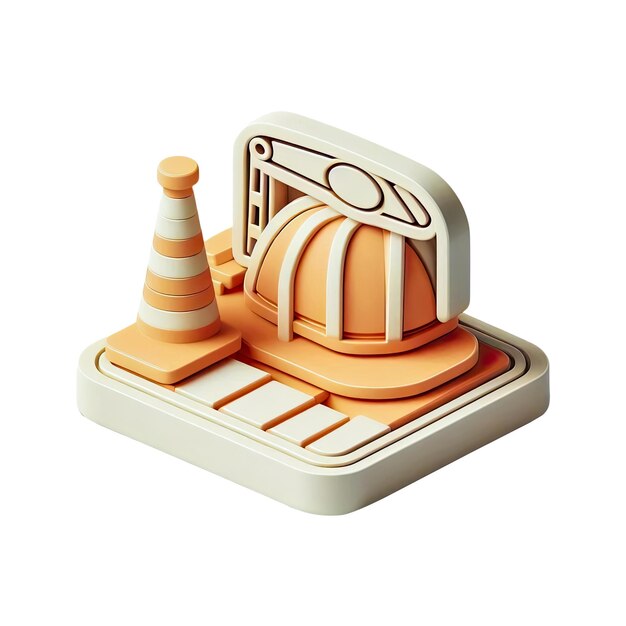 PSD psd 3d under construction sign on white background